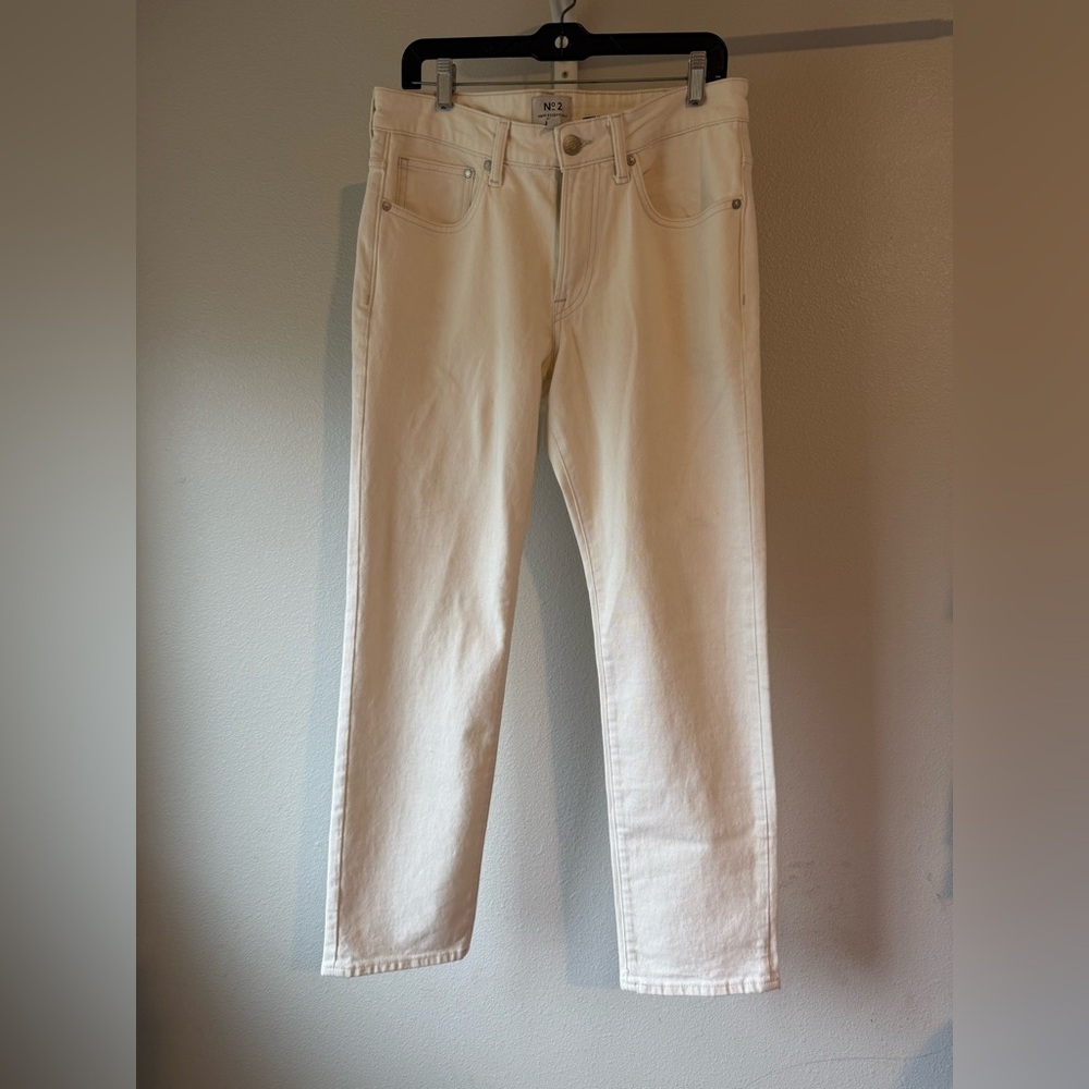 H&M Men's Off-White Straight Jeans